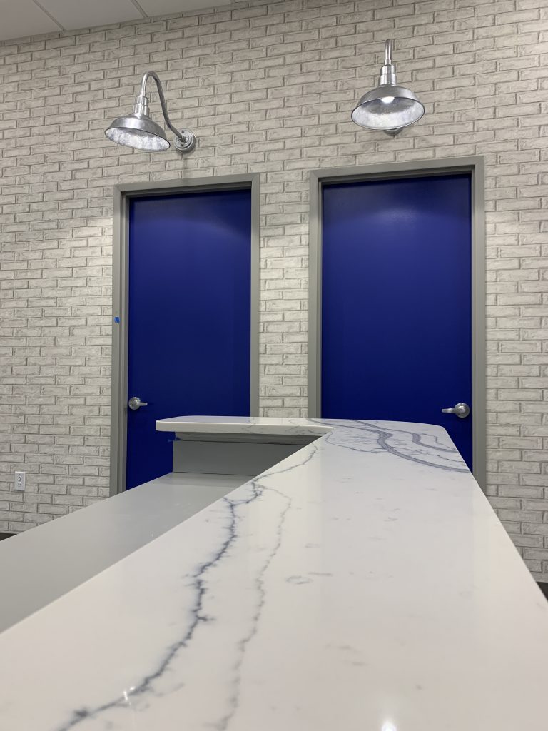 White marble countertops in ENT of Georgia North - Whitley Pediatric ENT center